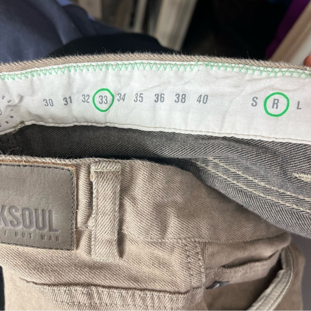 Linksoul Size 33 Regular 5-Pocket Colored Denim Stretch Straight Jeans Fern - Picture 7 of 7